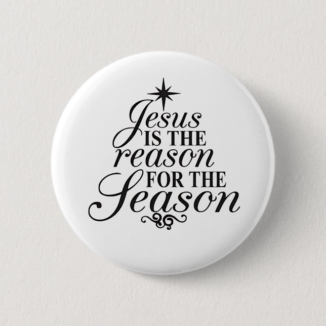 Badge Rond 5 Cm Jésus Est La Raison Pour La Saison Noël (Devant)