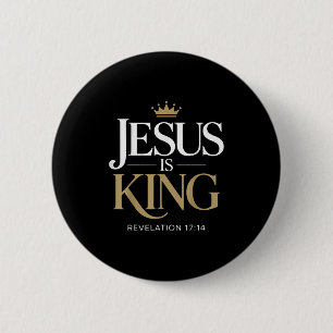 Badge Rond 5 Cm Jésus Est Le Roi Bible Verse Citation Chrétienne