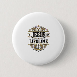 Badge Rond 5 Cm Jésus est ma bouée de sauvetage vintage chrétien c
