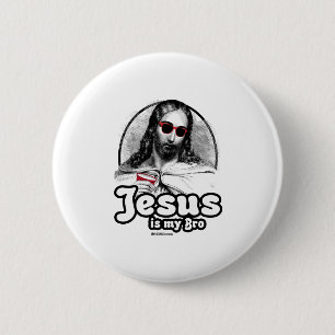 Badge Rond 5 Cm Jésus est mon Bro