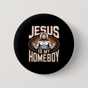 Badge Rond 5 Cm Jésus est mon pote Religieux Gymnastique Foi chrét