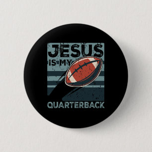 Badge Rond 5 Cm Jesus Est Mon Quarterback Ballon De Football Chrét