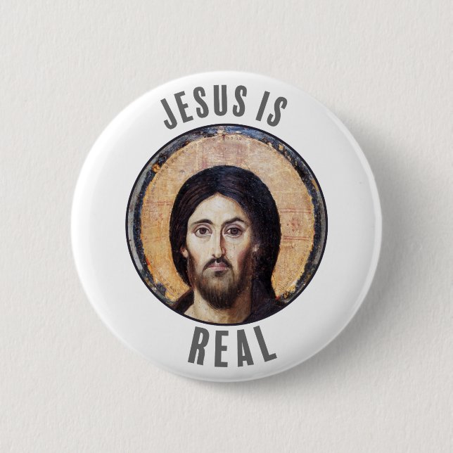 Badge Rond 5 Cm Jésus est réel (Devant)