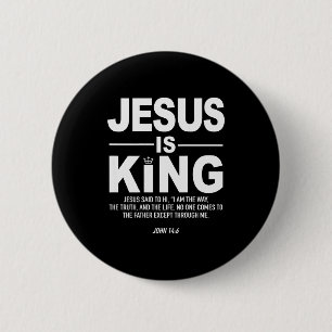 Badge Rond 5 Cm Jésus Est Roi Foi Religieuse Dieu Chrétiens Hommes