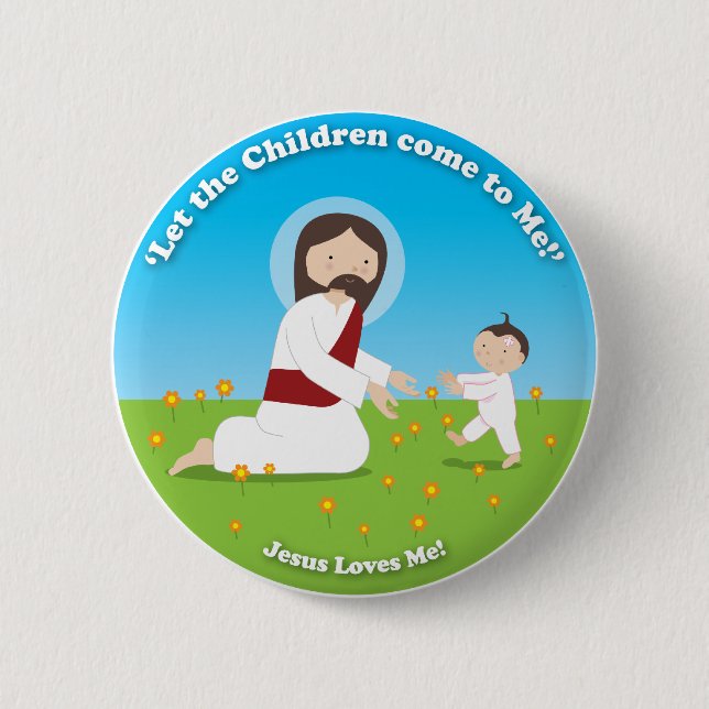 Badge Rond 5 Cm Jésus et enfant (Devant)