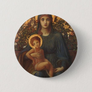BADGE ROND 5 CM JÉSUS ET MARY