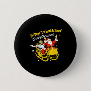 Badge Rond 5 Cm Jésus Et Santa Les Garçons Sont De Retour En Ville