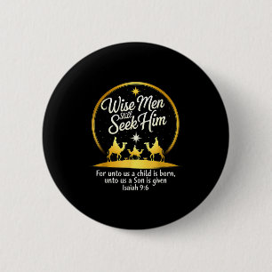 Badge Rond 5 Cm Jésus Foi 3 Rois Vintage Sages Cherchent Encore Hi