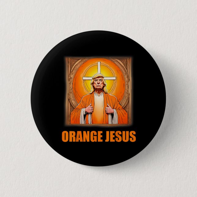 Badge Rond 5 Cm Jesus Funny Trump 1 (Devant)