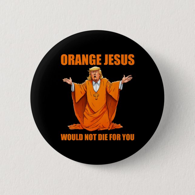 Badge Rond 5 Cm Jesus Funny Trump 2 (Devant)