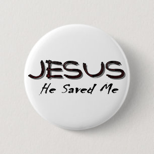 Badge Rond 5 Cm Jésus il m'a sauvé