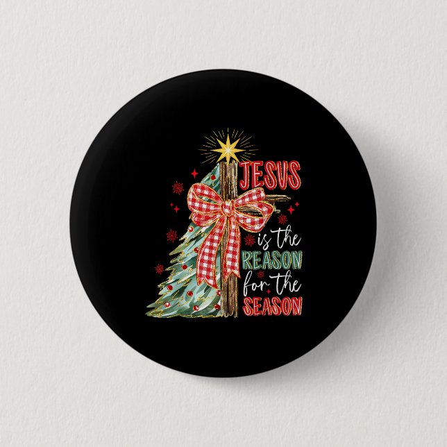Badge Rond 5 Cm Jesus Is The Reason For The Season Christmas Xmas  (Devant)