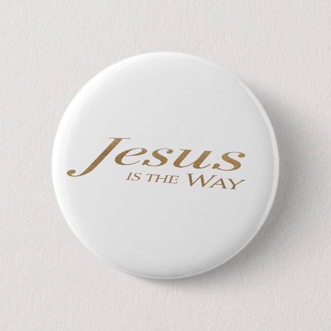 Badge Rond 5 Cm Jesus Is the Way – Christian Faith Button Patch (Devant)