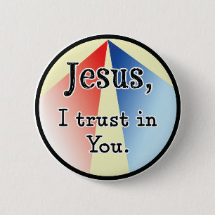 Badge Rond 5 Cm Jésus, je fais confiance à toi : Miséricorde divin