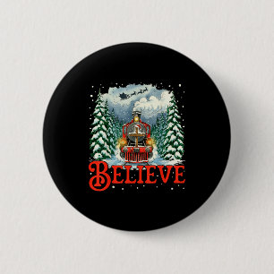 Badge Rond 5 Cm Jésus Joyeux Noël Foi Train Pour Pôle Nord Père No