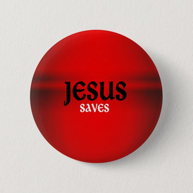Badge Rond 5 Cm Jésus le bouton de sauvegarde (Devant)