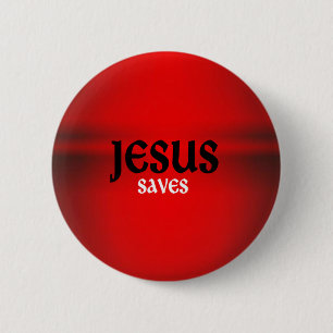 Badge Rond 5 Cm Jésus le bouton de sauvegarde