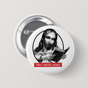 Badge Rond 5 Cm Jésus Lit Des Livres Interdits