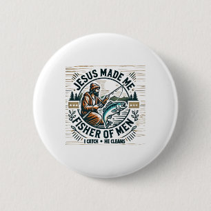 Badge Rond 5 Cm Jésus M'a Fait Pêcheur D'Homme Verset Biblique Rel