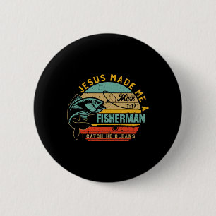 Badge Rond 5 Cm Jésus m'a fait un pêcheur d'hommes Cadeau chrétien