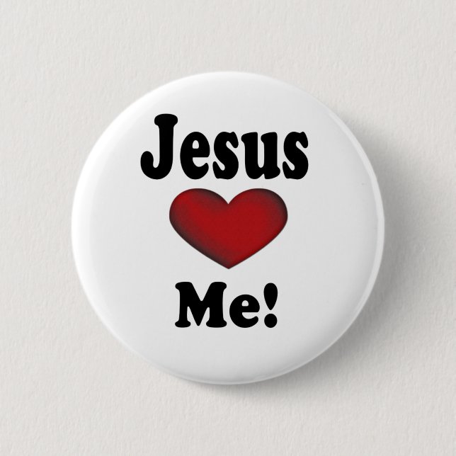 Badge Rond 5 Cm Jésus m'aime (Devant)