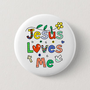 Badge Rond 5 Cm Jésus m'aime