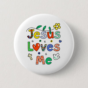 Badge Rond 5 Cm Jésus m'aime