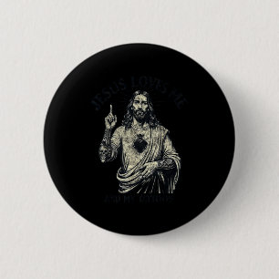 Badge Rond 5 Cm Jésus m'aime et mes tatouages chrétien tatoué T