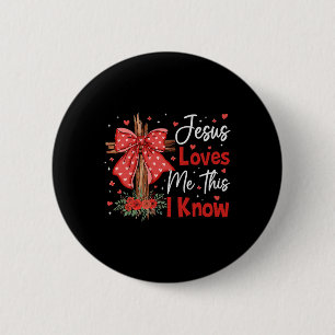 Badge Rond 5 Cm Jésus m'aime, je le sais Dieu religieux chrétien