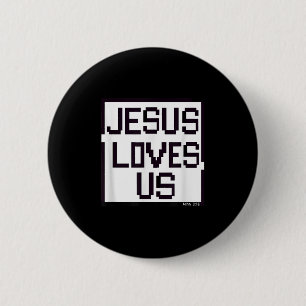 Badge Rond 5 Cm Jésus M'aime Nous Aime Foi chrétienne Jésus Beli