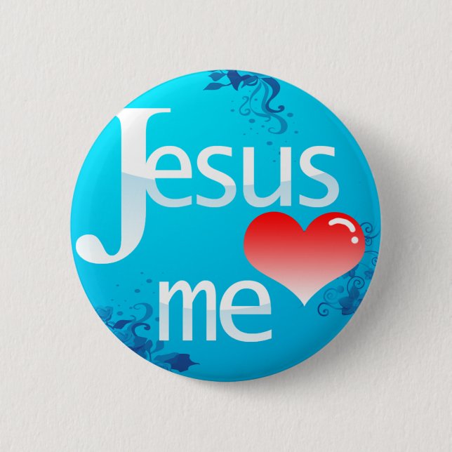 Badge Rond 5 Cm Jésus m'aiment (Devant)