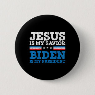 Badge Rond 5 Cm Jésus Mon Sauveur Joe Biden Mon Président 2020 Ell