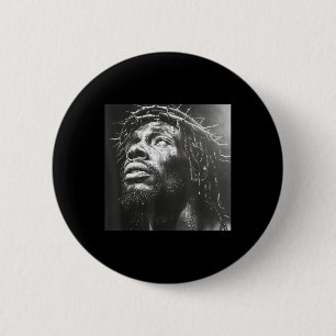 Badge Rond 5 Cm Jésus Noir, Christianisme, Église, Christ, Jésus _