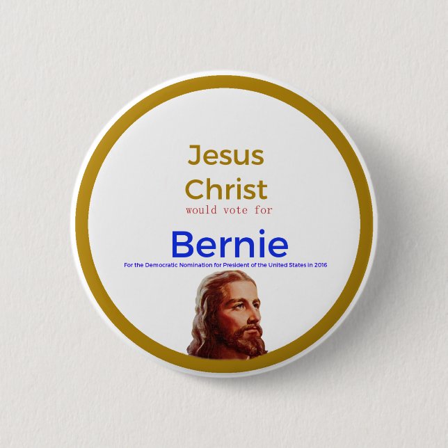 Badge Rond 5 Cm Jésus pour Bernie (Devant)