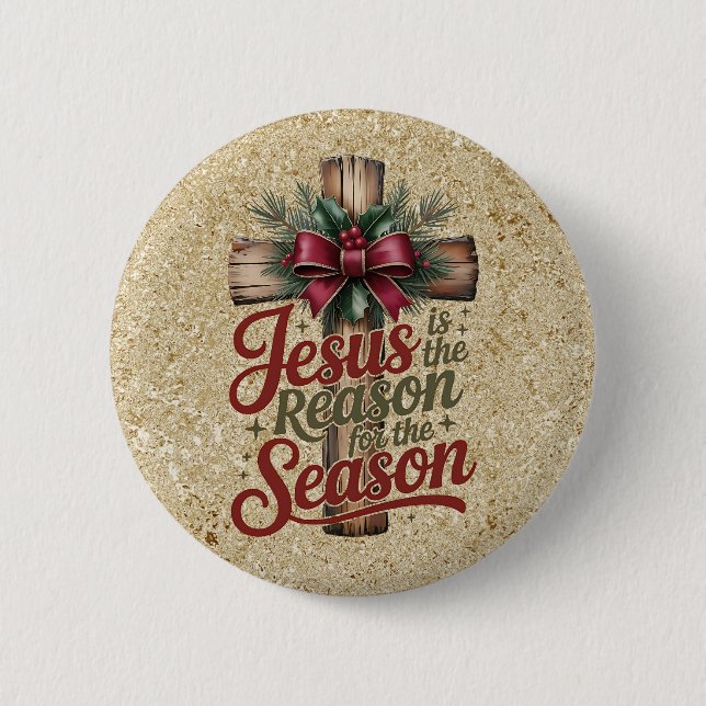 Badge Rond 5 Cm Jesus Reason Season Button (Devant)