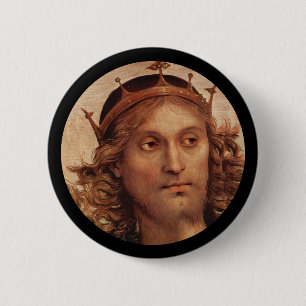 Badge Rond 5 Cm Jésus ressuscité dans la Couronne