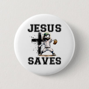 Badge Rond 5 Cm Jésus Sauve Bysebyll Religieux Foi Chrétienne Croi