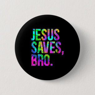 Badge Rond 5 Cm Jésus Sauve Frère, Foi Religieuse Chrétienne Croir