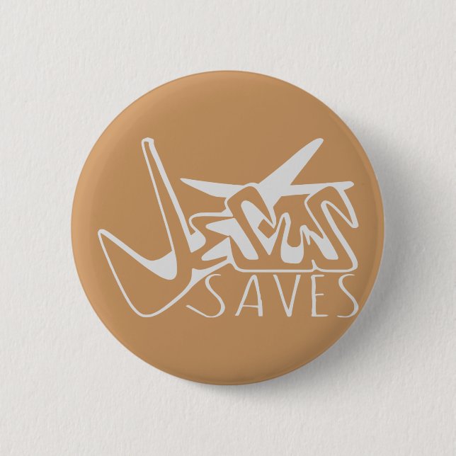 BADGE ROND 5 CM JÉSUS SAUVE GRAFFITI (Devant)