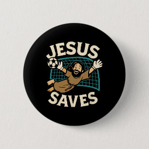 Badge Rond 5 Cm Jésus Sauve I Foi Chrétienne I Jésus Gardien de Bu