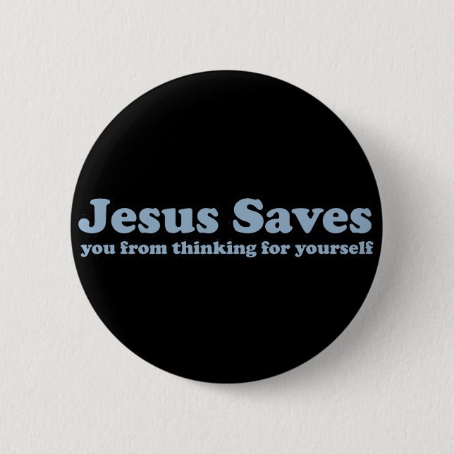 Badge Rond 5 Cm Jésus sauve la satire (Devant)