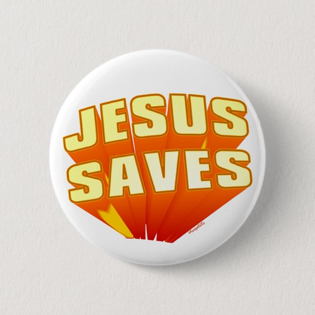 Badge Rond 5 Cm Jésus sauve le cadeau chrétien (Devant)