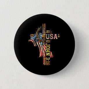 Badge Rond 5 Cm Jesus Saves Jesusaves, Drapeau américain, Christia