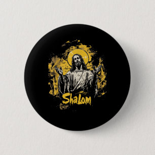 Badge Rond 5 Cm Jésus Shalom Le Seigneur Ma Paix Le Seigneur Est P