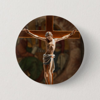 Badge Rond 5 Cm Jésus sur la Croix