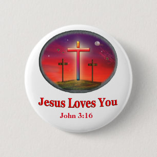 Badge Rond 5 Cm jésus t'aime