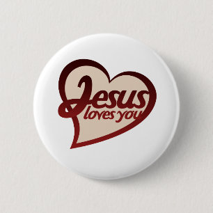 Badge Rond 5 Cm Jésus t'aime