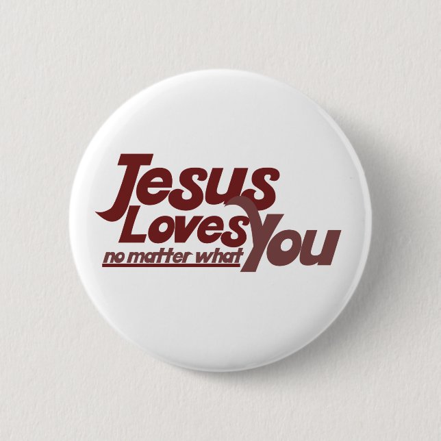 Badge Rond 5 Cm Jésus t'aime (Devant)