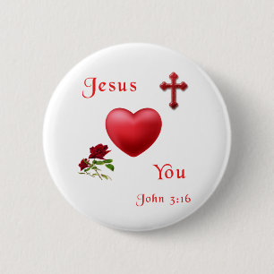 Badge Rond 5 Cm jésus t'aime