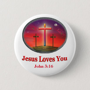 Badge Rond 5 Cm jésus t'aime